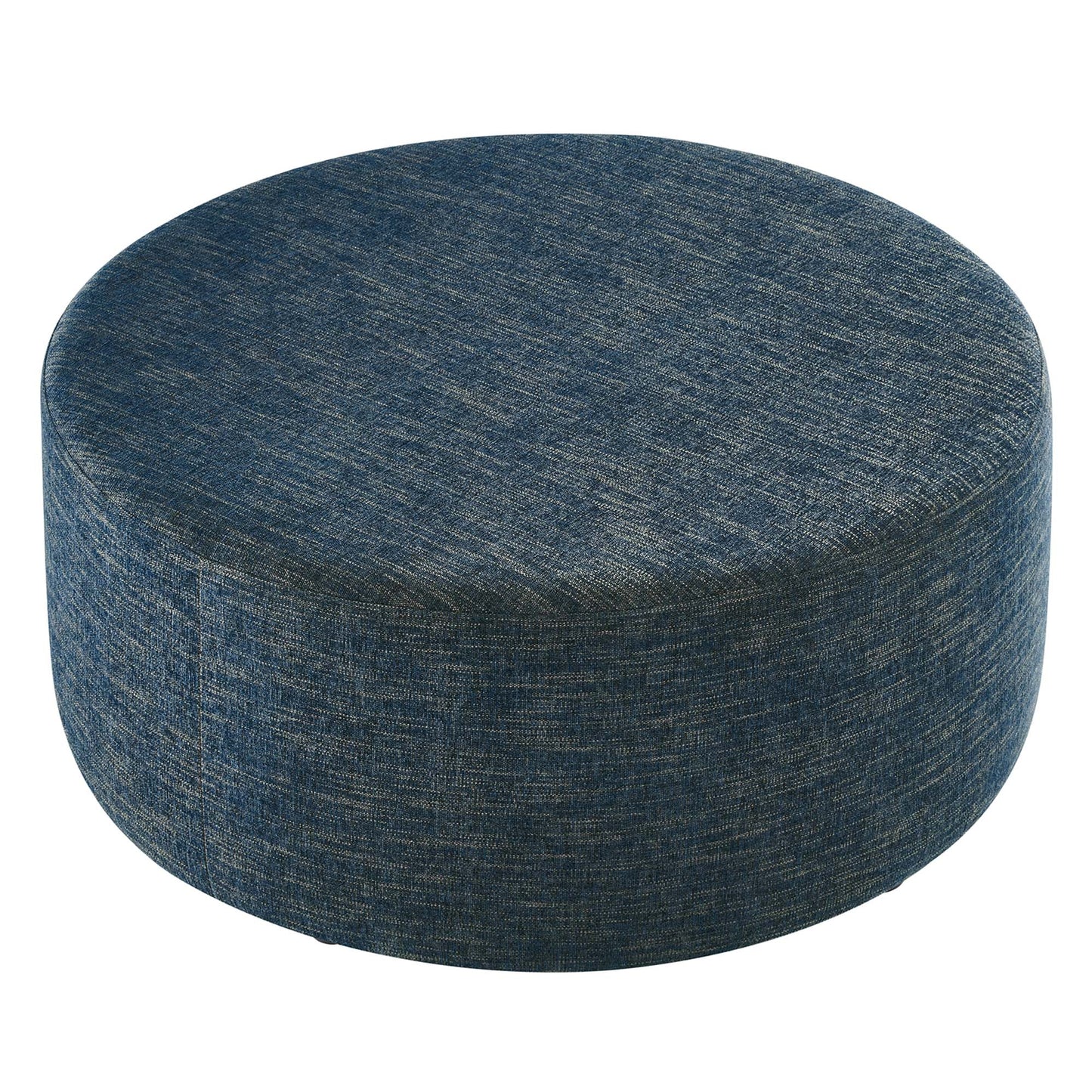 Modway - Callum Large 38" Round Woven Heathered Fabric Upholstered Ottoman by Modway  Living Room Sofas and Armchairs Blue - EEI-6649-HEA