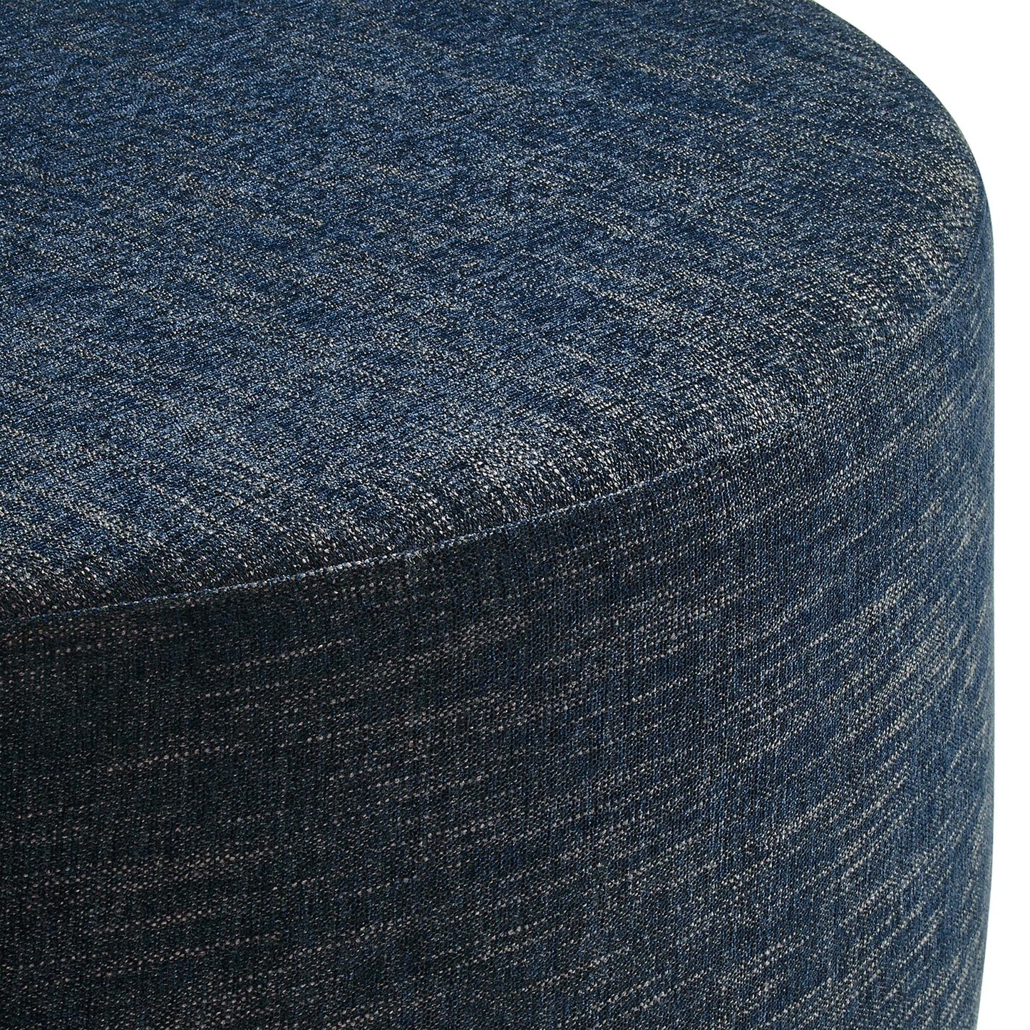 Modway - Callum Large 38" Round Woven Heathered Fabric Upholstered Ottoman by Modway  Living Room Sofas and Armchairs Blue - EEI-6649-HEA
