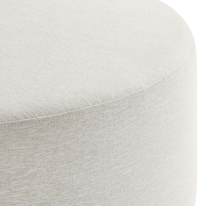 Modway - Callum Large 38" Round Woven Heathered Fabric Upholstered Ottoman by Modway  Living Room Sofas and Armchairs White - EEI-6649-HEI