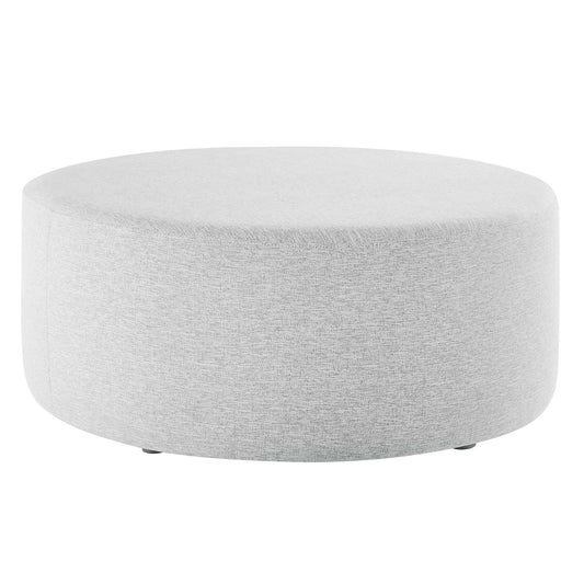 Modway - Callum Large 38" Round Woven Heathered Fabric Upholstered Ottoman by Modway  Living Room Sofas and Armchairs Gray - EEI-6649-HLG
