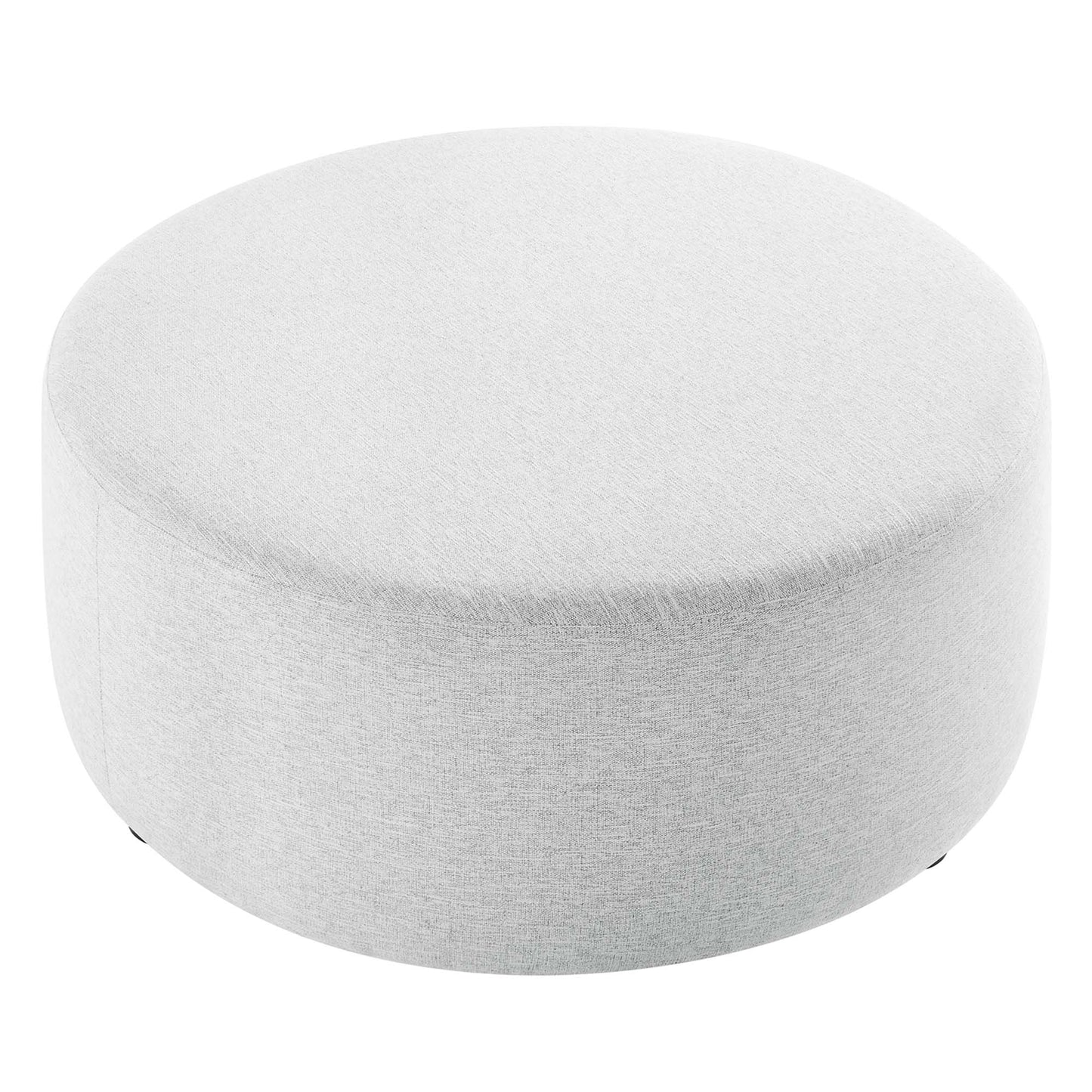 Modway - Callum Large 38" Round Woven Heathered Fabric Upholstered Ottoman by Modway  Living Room Sofas and Armchairs Gray - EEI-6649-HLG