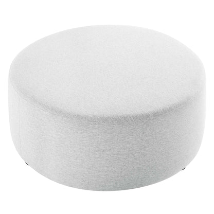 Modway - Callum Large 38" Round Woven Heathered Fabric Upholstered Ottoman by Modway  Living Room Sofas and Armchairs Gray - EEI-6649-HLG