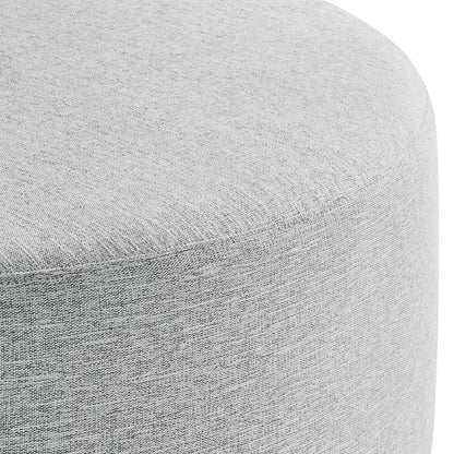 Modway - Callum Large 38" Round Woven Heathered Fabric Upholstered Ottoman by Modway  Living Room Sofas and Armchairs Gray - EEI-6649-HLG