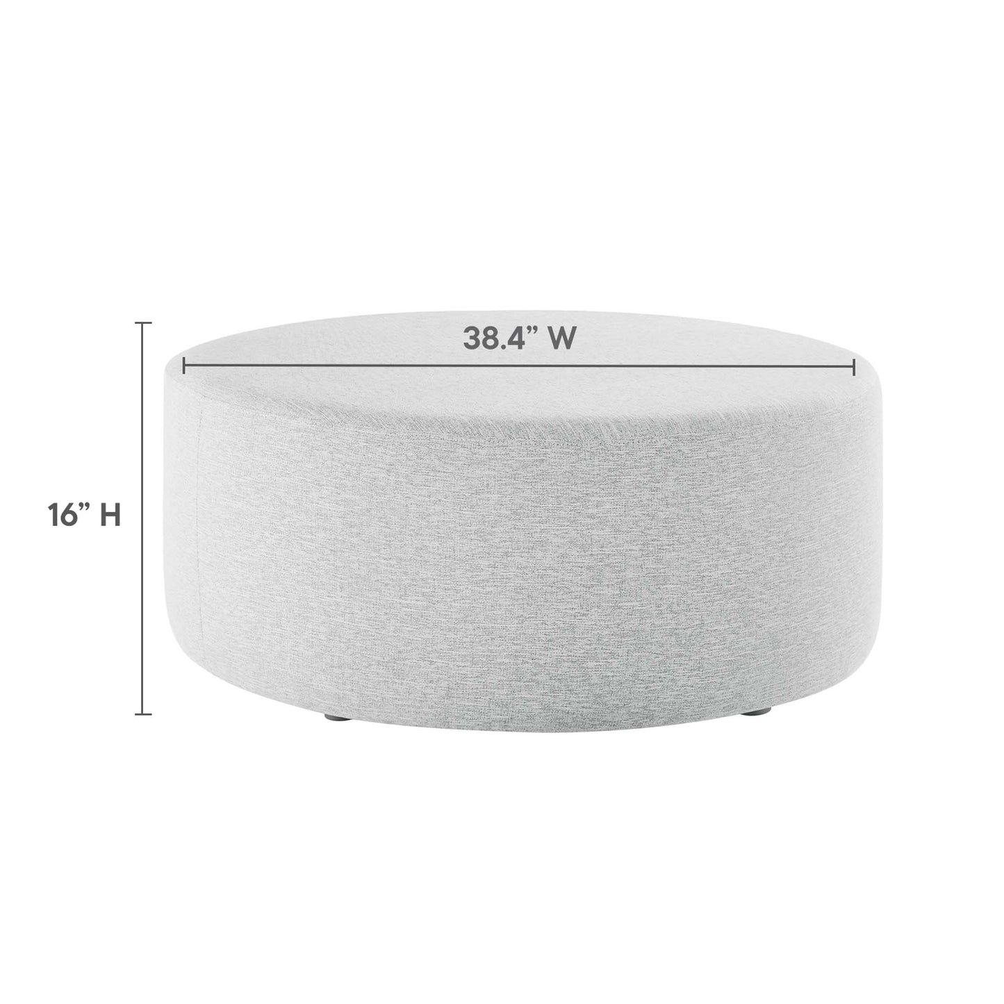 Modway - Callum Large 38" Round Woven Heathered Fabric Upholstered Ottoman by Modway  Living Room Sofas and Armchairs Gray - EEI-6649-HLG