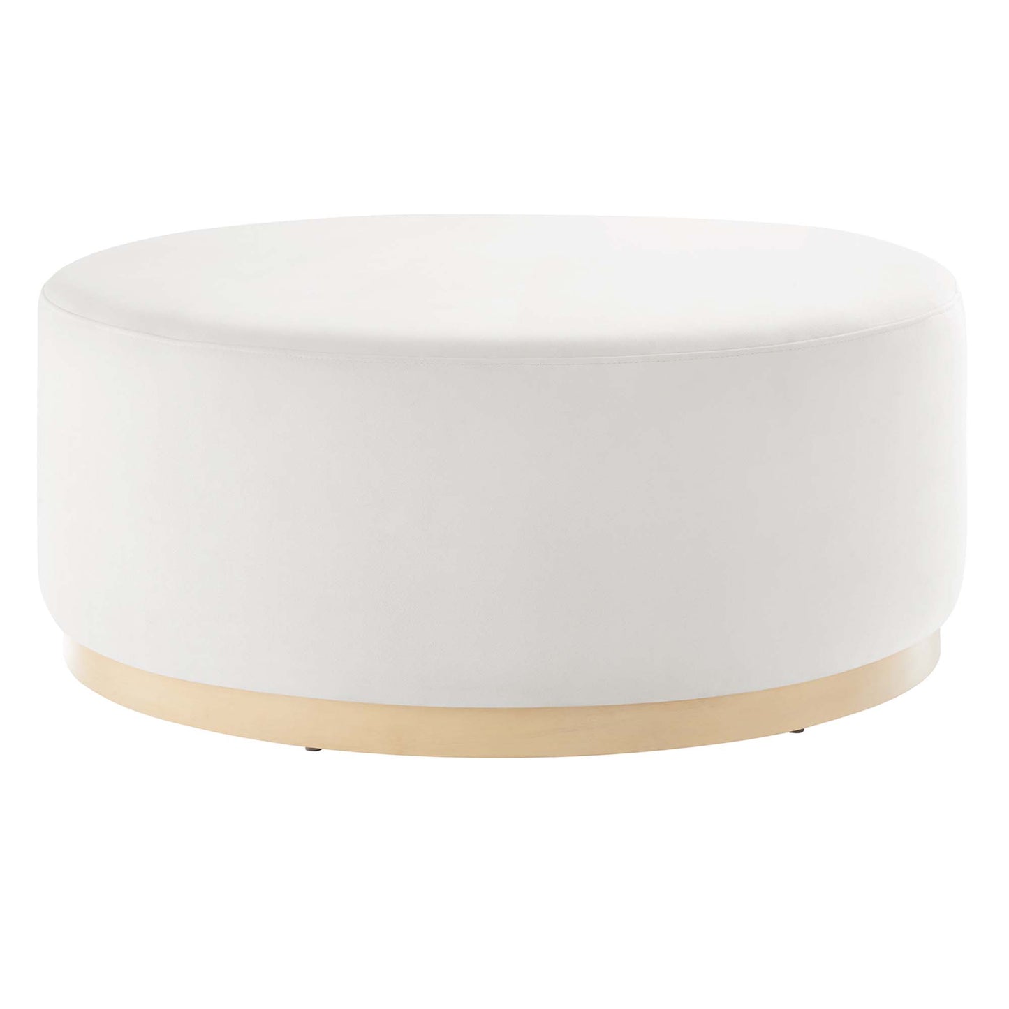 Modway - Tilden Large 38" Round Performance Velvet Upholstered Ottoman by Modway  Living Room Sofas and Armchairs White - EEI-6650-ALA-NAT