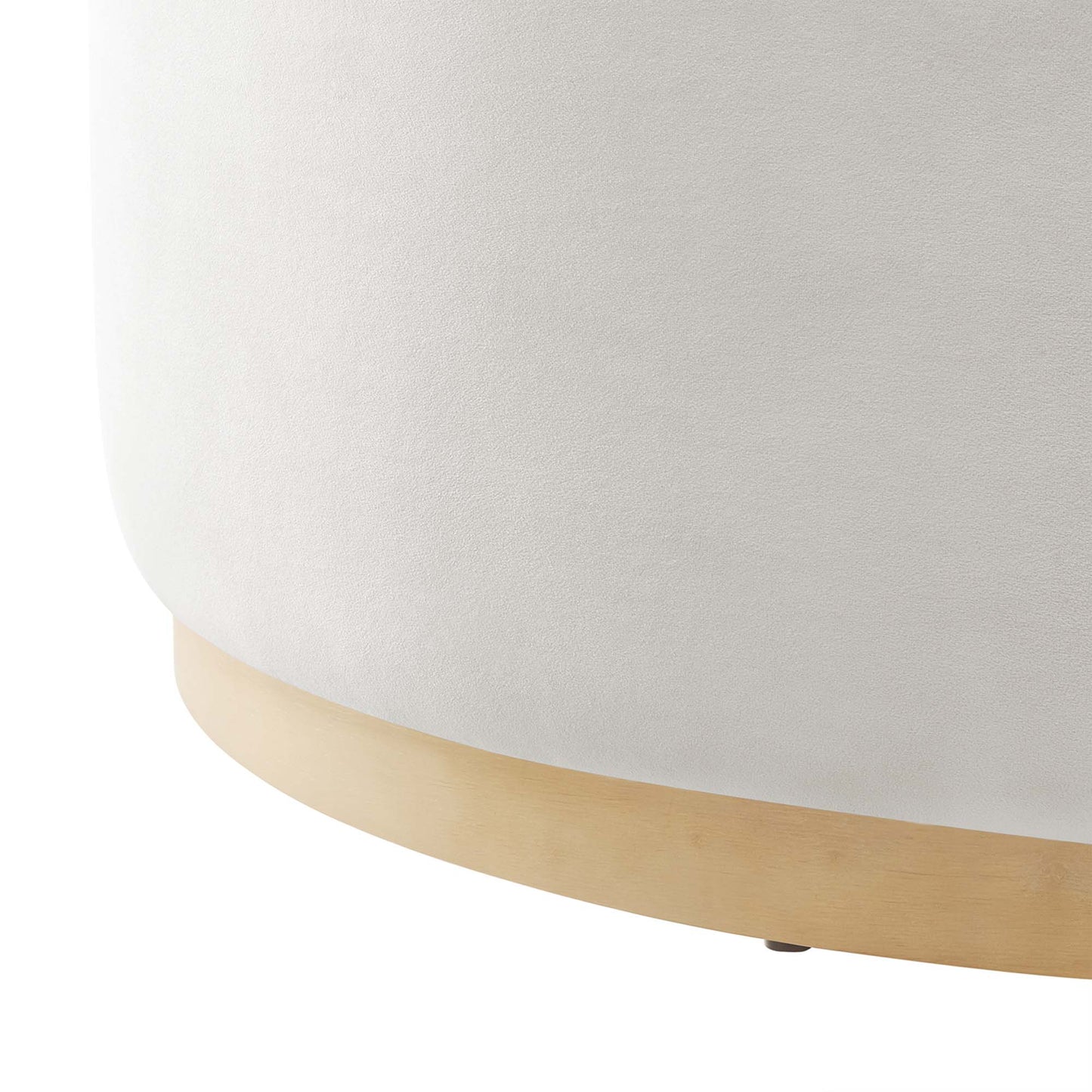 Modway - Tilden Large 38" Round Performance Velvet Upholstered Ottoman by Modway  Living Room Sofas and Armchairs White - EEI-6650-ALA-NAT