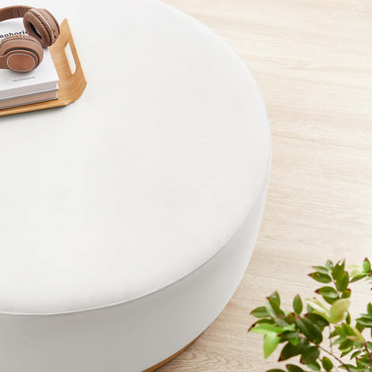 Modway - Tilden Large 38" Round Performance Velvet Upholstered Ottoman by Modway  Living Room Sofas and Armchairs White - EEI-6650-ALA-NAT