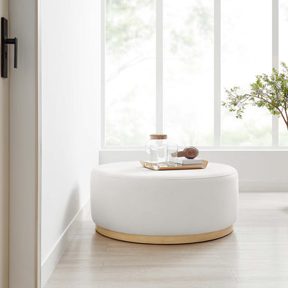 Modway - Tilden Large 38" Round Performance Velvet Upholstered Ottoman by Modway  Living Room Sofas and Armchairs White - EEI-6650-ALA-NAT