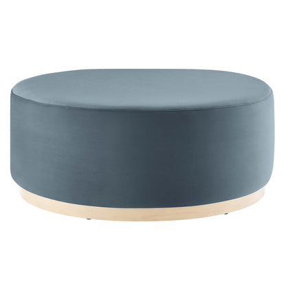 Modway - Tilden Large 38" Round Performance Velvet Upholstered Ottoman by Modway  Living Room Sofas and Armchairs Blue - EEI-6650-CAB-NAT