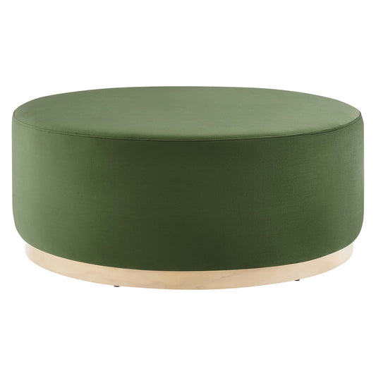 Modway - Tilden Large 38" Round Performance Velvet Upholstered Ottoman by Modway  Living Room Sofas and Armchairs Green - EEI-6650-MOG-NAT
