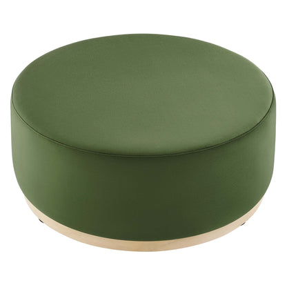 Modway - Tilden Large 38" Round Performance Velvet Upholstered Ottoman by Modway  Living Room Sofas and Armchairs Green - EEI-6650-MOG-NAT