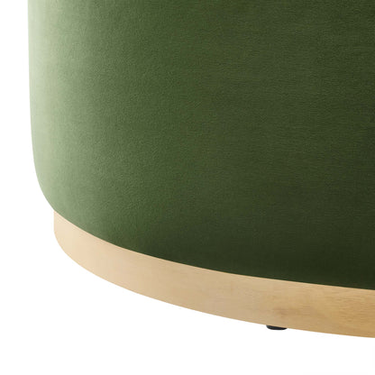 Modway - Tilden Large 38" Round Performance Velvet Upholstered Ottoman by Modway  Living Room Sofas and Armchairs Green - EEI-6650-MOG-NAT