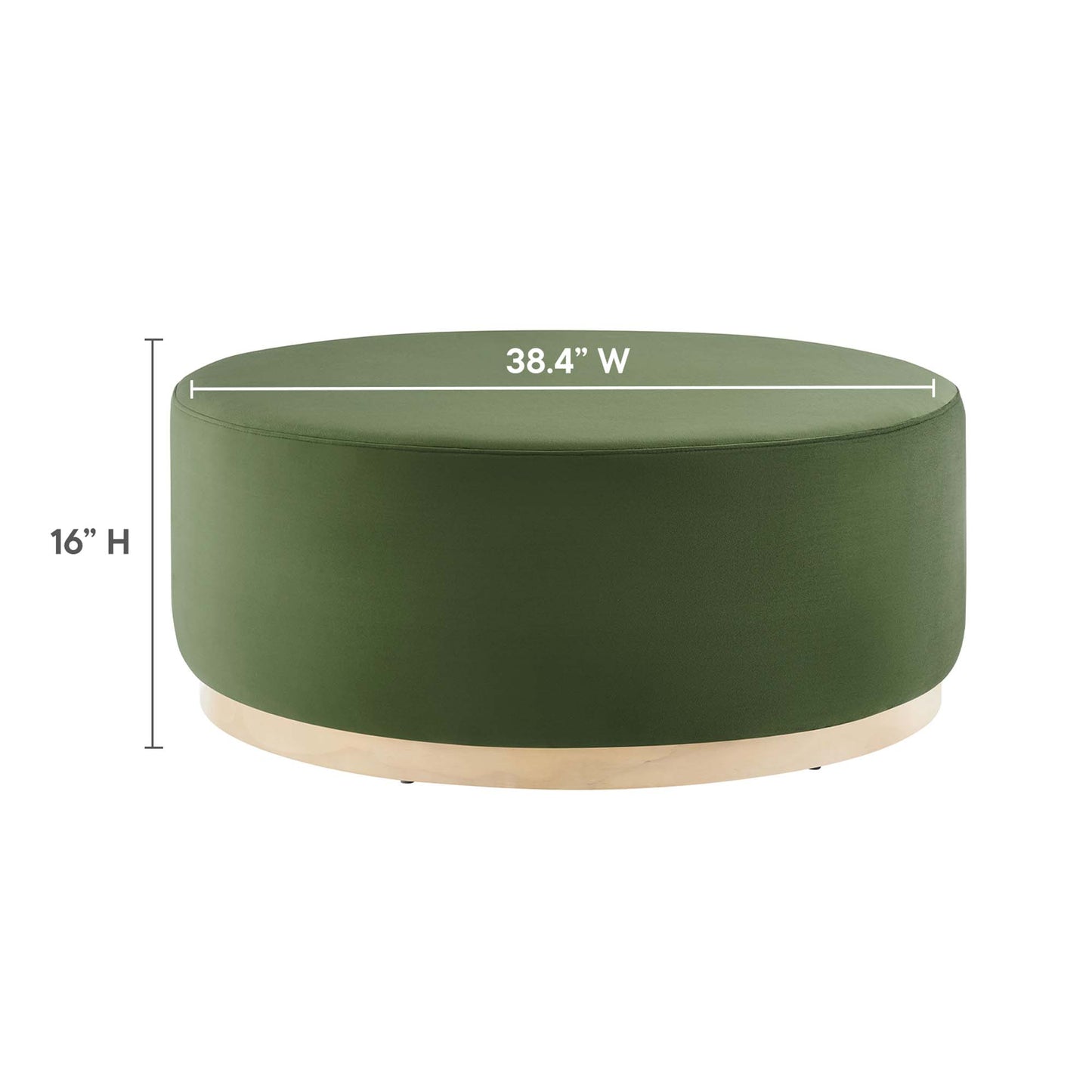 Modway - Tilden Large 38" Round Performance Velvet Upholstered Ottoman by Modway  Living Room Sofas and Armchairs Green - EEI-6650-MOG-NAT