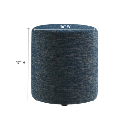 Modway - Callum 16" Round Woven Heathered Fabric Upholstered Ottoman by Modway  Living Room Sofas and Armchairs Blue - EEI-6651-HEA