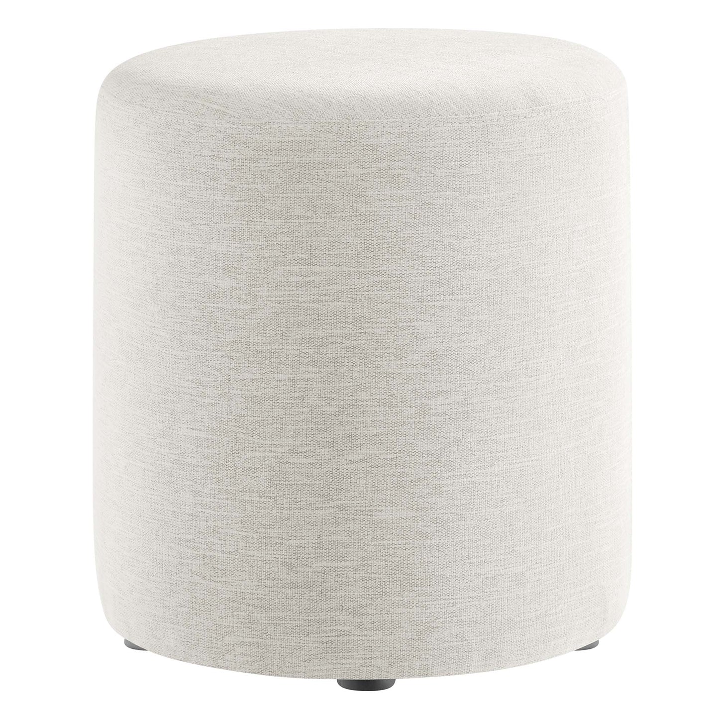 Modway - Callum 16" Round Woven Heathered Fabric Upholstered Ottoman by Modway  Living Room Sofas and Armchairs White - EEI-6651-HEI