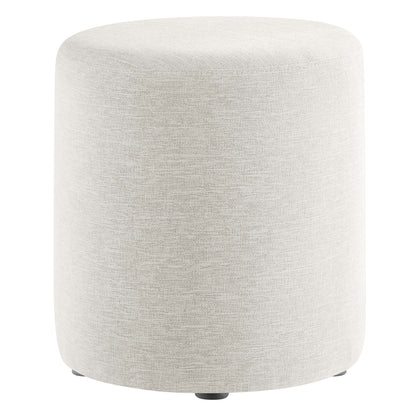 Modway - Callum 16" Round Woven Heathered Fabric Upholstered Ottoman by Modway  Living Room Sofas and Armchairs White - EEI-6651-HEI