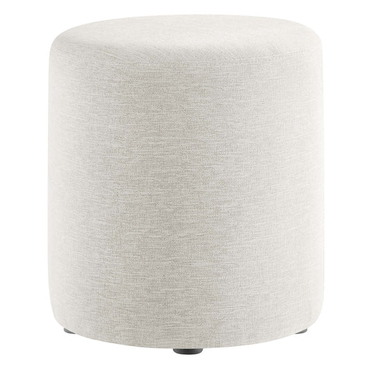 Modway - Callum 16" Round Woven Heathered Fabric Upholstered Ottoman by Modway  Living Room Sofas and Armchairs White - EEI-6651-HEI