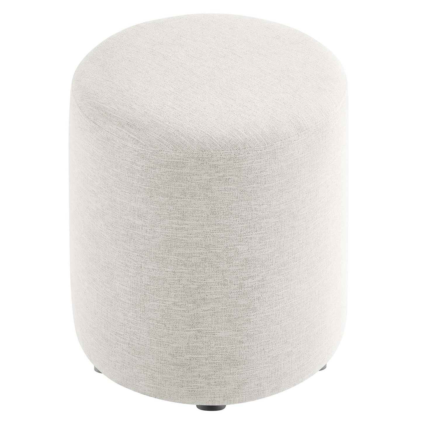 Modway - Callum 16" Round Woven Heathered Fabric Upholstered Ottoman by Modway  Living Room Sofas and Armchairs White - EEI-6651-HEI