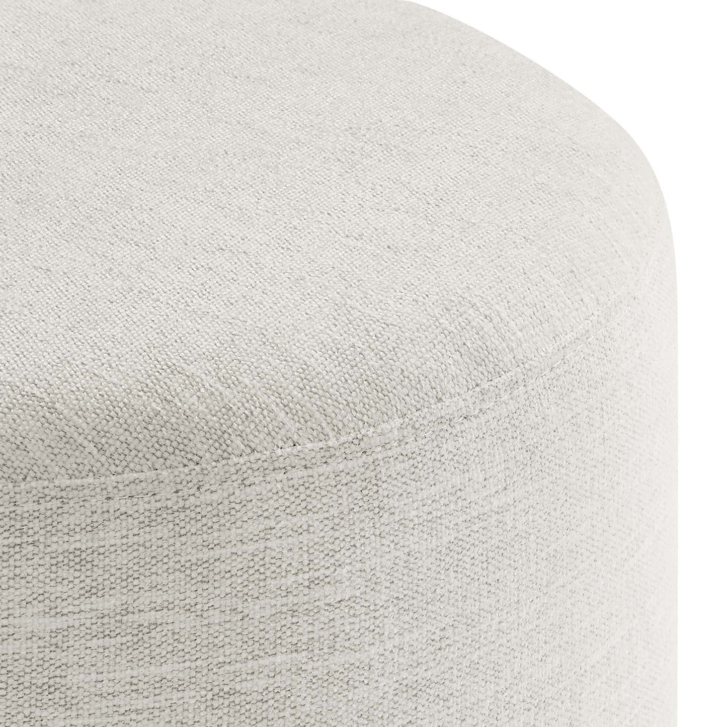 Modway - Callum 16" Round Woven Heathered Fabric Upholstered Ottoman by Modway  Living Room Sofas and Armchairs White - EEI-6651-HEI
