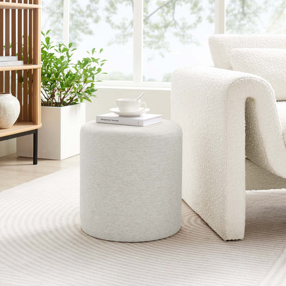 Modway - Callum 16" Round Woven Heathered Fabric Upholstered Ottoman by Modway  Living Room Sofas and Armchairs White - EEI-6651-HEI