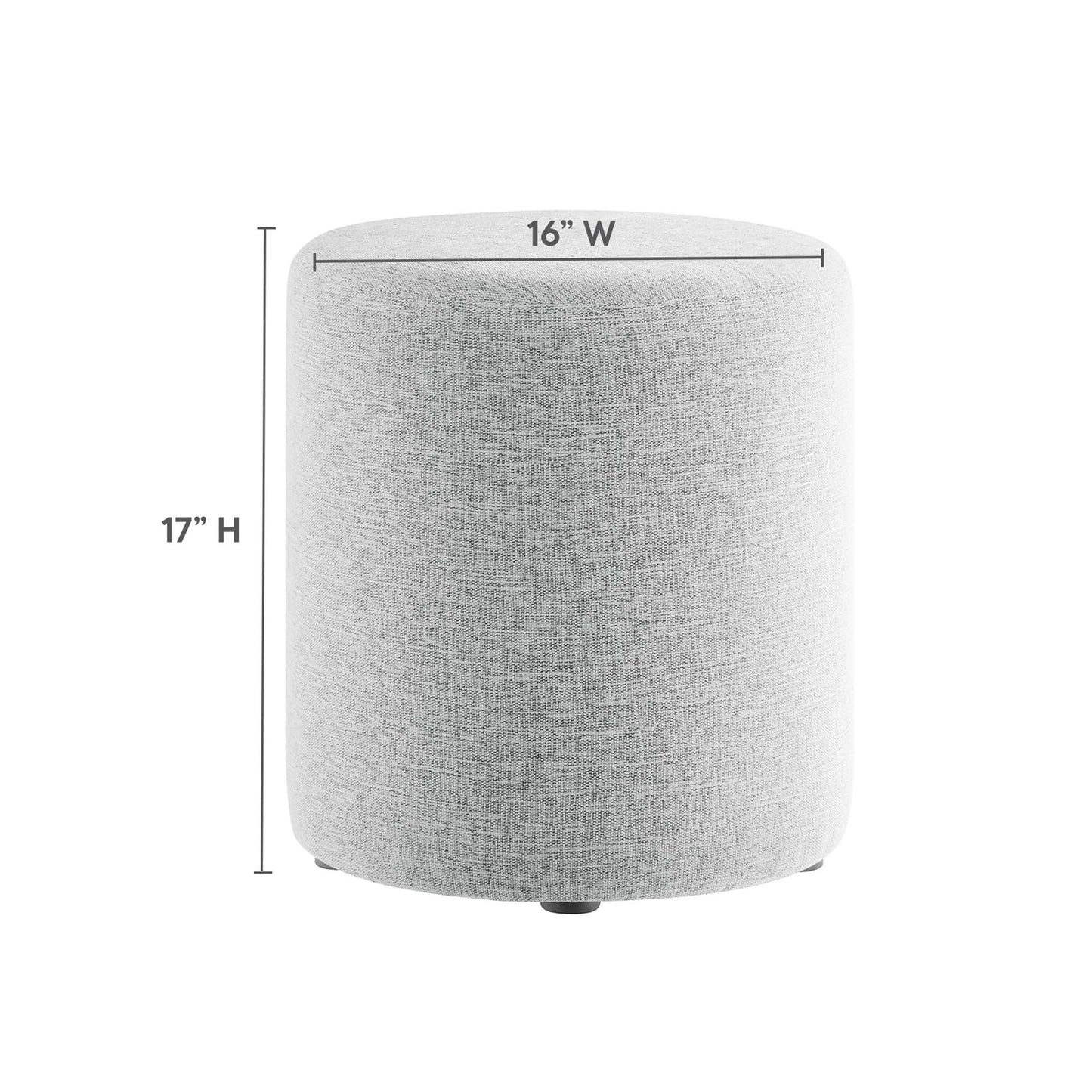 Modway - Callum 16" Round Woven Heathered Fabric Upholstered Ottoman by Modway  Living Room Sofas and Armchairs Gray - EEI-6651-HLG