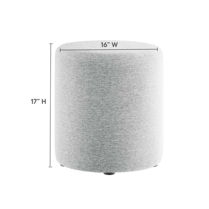 Modway - Callum 16" Round Woven Heathered Fabric Upholstered Ottoman by Modway  Living Room Sofas and Armchairs Gray - EEI-6651-HLG