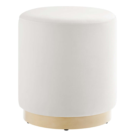 Modway - Tilden 16" Round Performance Velvet Upholstered Ottoman by Modway  Living Room Sofas and Armchairs White - EEI-6652-ALA-NAT