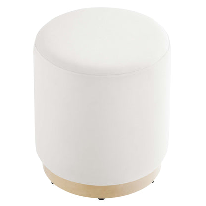 Modway - Tilden 16" Round Performance Velvet Upholstered Ottoman by Modway  Living Room Sofas and Armchairs White - EEI-6652-ALA-NAT