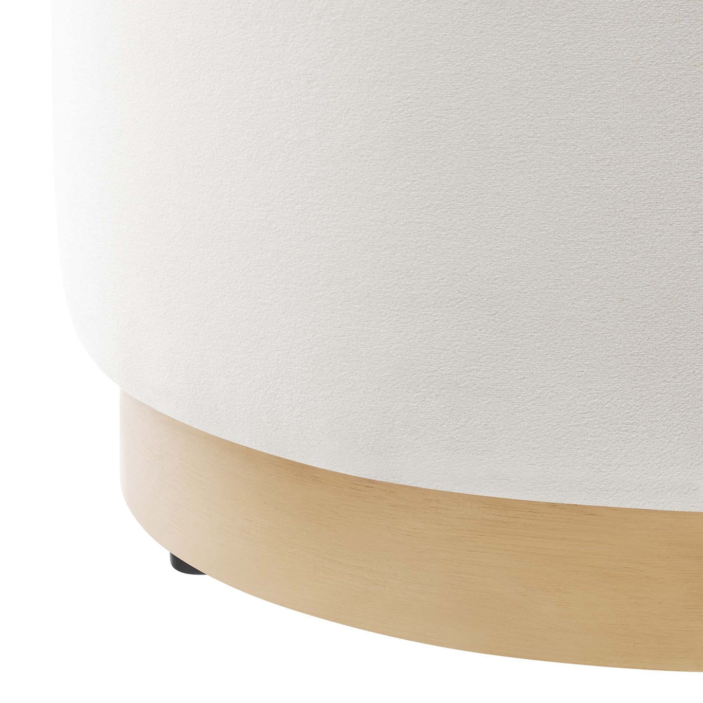 Modway - Tilden 16" Round Performance Velvet Upholstered Ottoman by Modway  Living Room Sofas and Armchairs White - EEI-6652-ALA-NAT