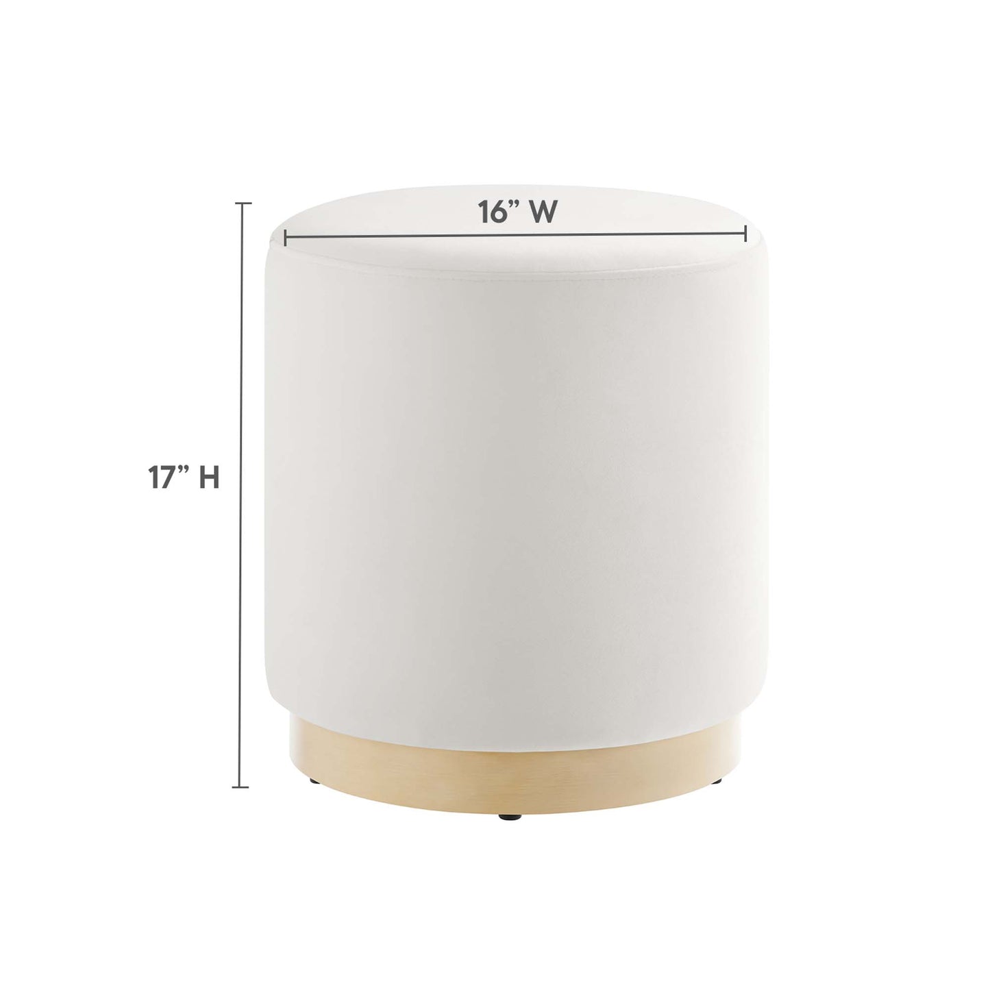 Modway - Tilden 16" Round Performance Velvet Upholstered Ottoman by Modway  Living Room Sofas and Armchairs White - EEI-6652-ALA-NAT