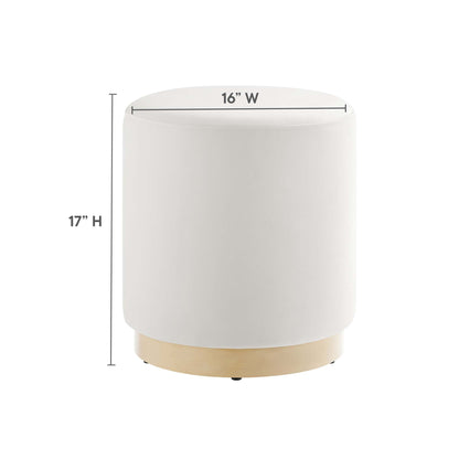 Modway - Tilden 16" Round Performance Velvet Upholstered Ottoman by Modway  Living Room Sofas and Armchairs White - EEI-6652-ALA-NAT