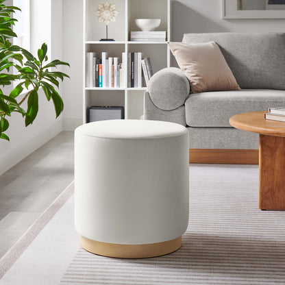 Modway - Tilden 16" Round Performance Velvet Upholstered Ottoman by Modway  Living Room Sofas and Armchairs White - EEI-6652-ALA-NAT