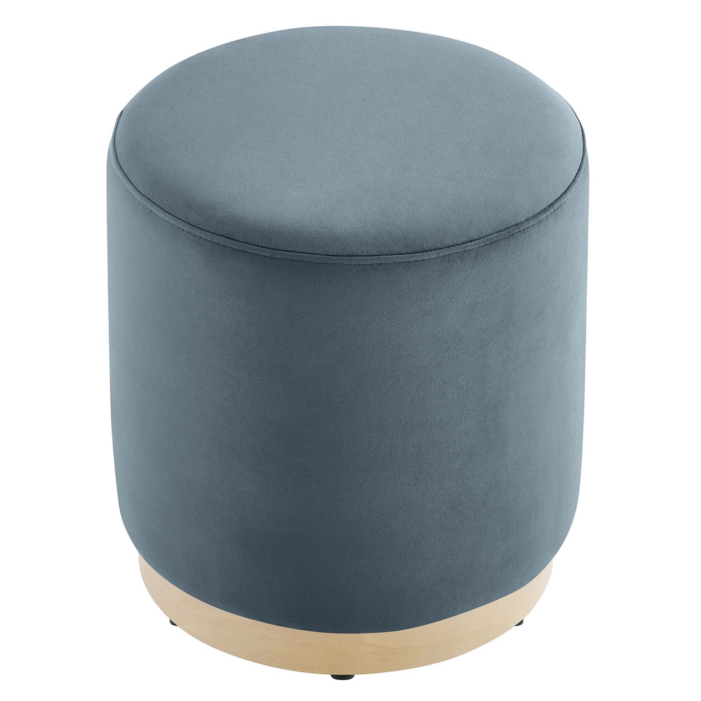 Modway - Tilden 16" Round Performance Velvet Upholstered Ottoman by Modway  Living Room Sofas and Armchairs Blue - EEI-6652-CAB-NAT