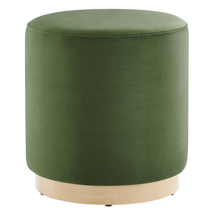 Modway - Tilden 16" Round Performance Velvet Upholstered Ottoman by Modway  Living Room Sofas and Armchairs Green - EEI-6652-MOG-NAT