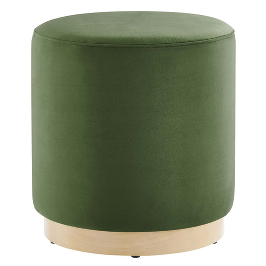 Modway - Tilden 16" Round Performance Velvet Upholstered Ottoman by Modway  Living Room Sofas and Armchairs Green - EEI-6652-MOG-NAT