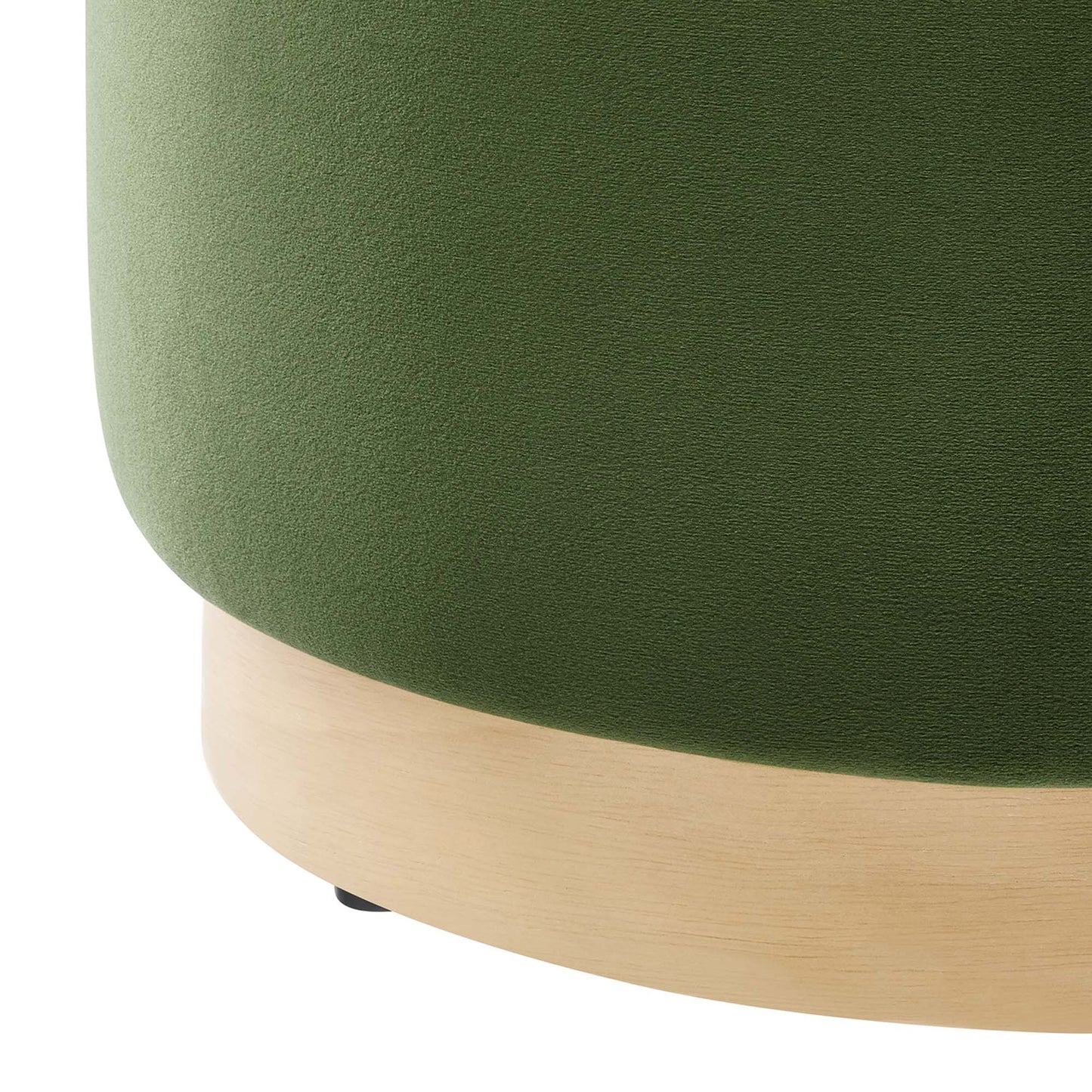 Modway - Tilden 16" Round Performance Velvet Upholstered Ottoman by Modway  Living Room Sofas and Armchairs Green - EEI-6652-MOG-NAT