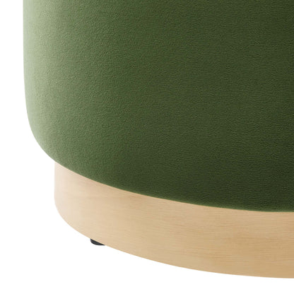 Modway - Tilden 16" Round Performance Velvet Upholstered Ottoman by Modway  Living Room Sofas and Armchairs Green - EEI-6652-MOG-NAT
