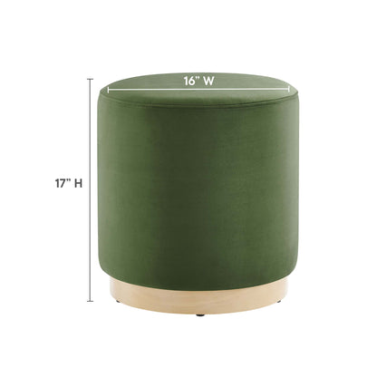 Modway - Tilden 16" Round Performance Velvet Upholstered Ottoman by Modway  Living Room Sofas and Armchairs Green - EEI-6652-MOG-NAT