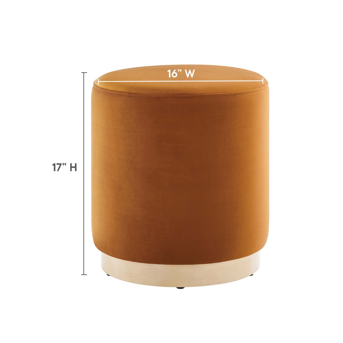 Modway - Tilden 16" Round Performance Velvet Upholstered Ottoman by Modway  Living Room Sofas and Armchairs Rust Natural- EEI-6652-RUS-NAT