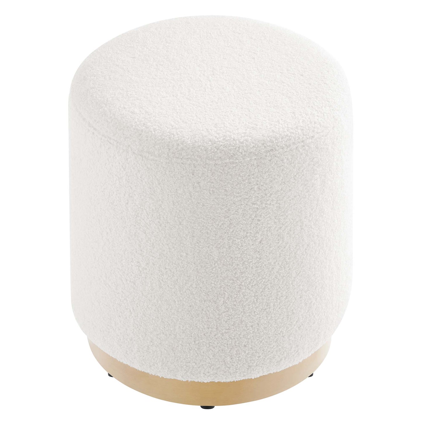 Modway - Tilden 16" Round Sherpa Upholstered Ottoman by Modway  Living Room Sofas and Armchairs White - EEI-6653-IVO-NAT