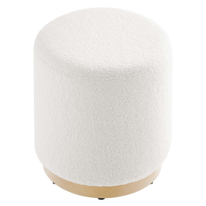 Modway - Tilden 16" Round Sherpa Upholstered Ottoman by Modway  Living Room Sofas and Armchairs White - EEI-6653-IVO-NAT