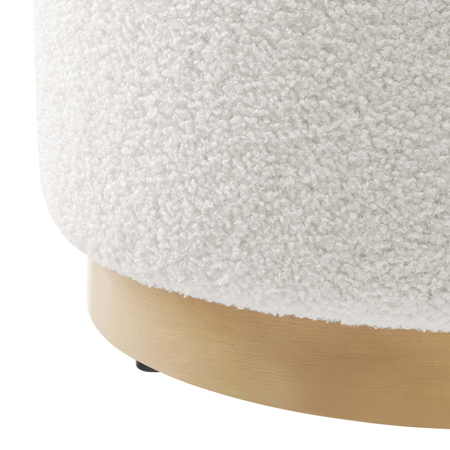 Modway - Tilden 16" Round Sherpa Upholstered Ottoman by Modway  Living Room Sofas and Armchairs White - EEI-6653-IVO-NAT