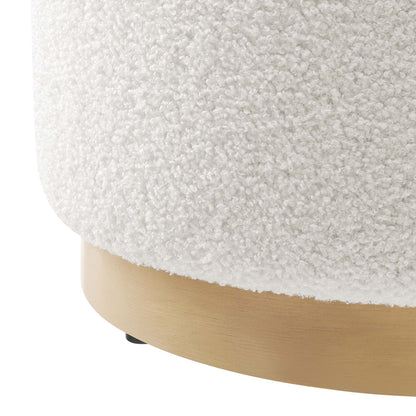 Modway - Tilden 16" Round Sherpa Upholstered Ottoman by Modway  Living Room Sofas and Armchairs White - EEI-6653-IVO-NAT