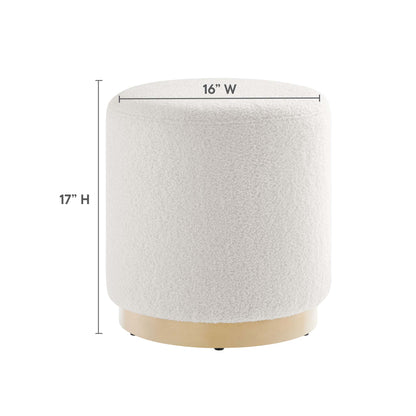 Modway - Tilden 16" Round Sherpa Upholstered Ottoman by Modway  Living Room Sofas and Armchairs White - EEI-6653-IVO-NAT