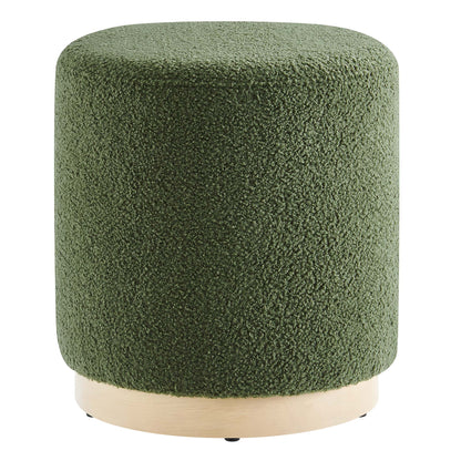 Modway - Tilden 16" Round Sherpa Upholstered Ottoman by Modway  Living Room Sofas and Armchairs Green - EEI-6653-MOG-NAT