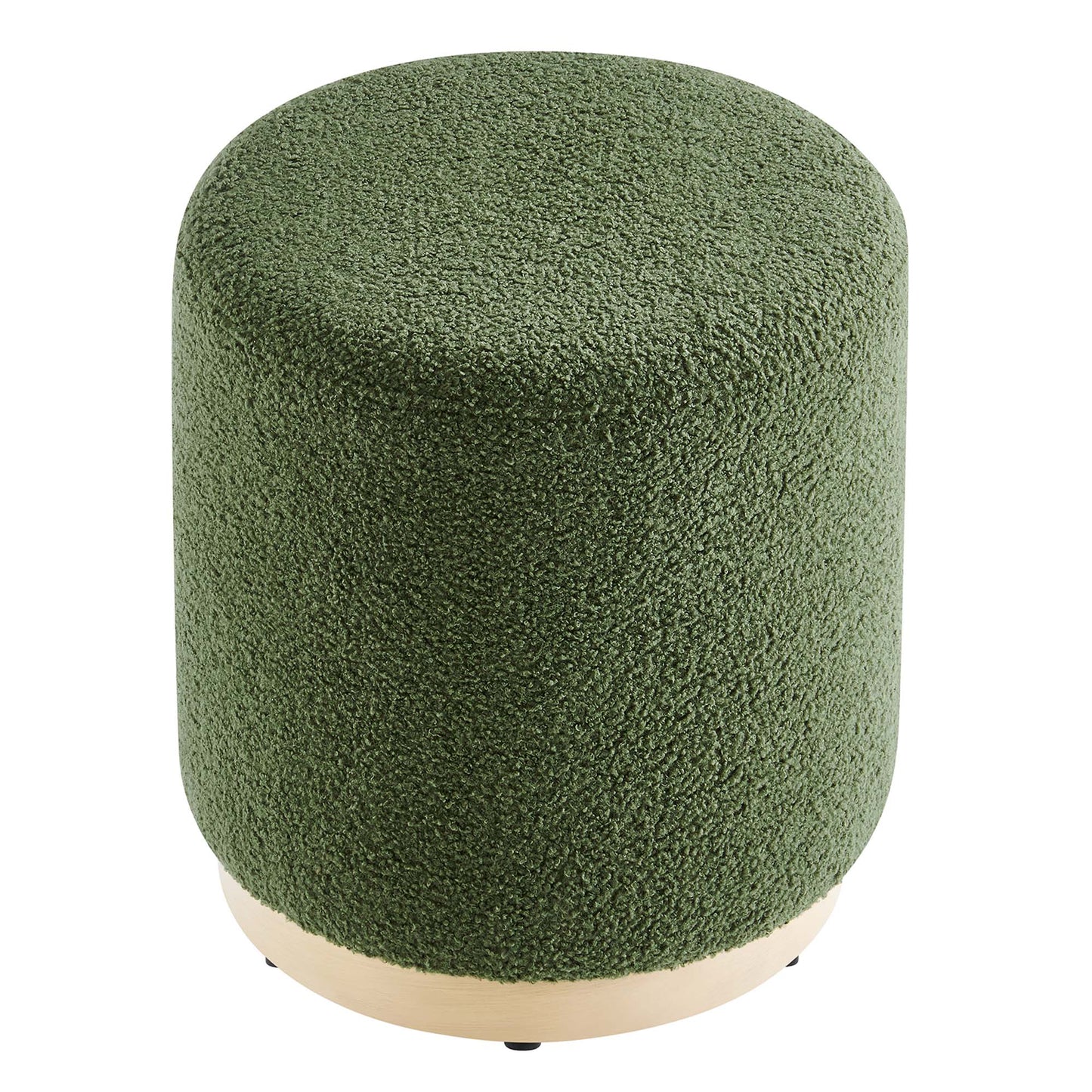 Modway - Tilden 16" Round Sherpa Upholstered Ottoman by Modway  Living Room Sofas and Armchairs Green - EEI-6653-MOG-NAT