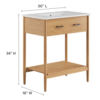 Modway - Zaire 30" Bathroom Vanity by Modway  Bathroom Vanities White - EEI-6662-NAT-WHI