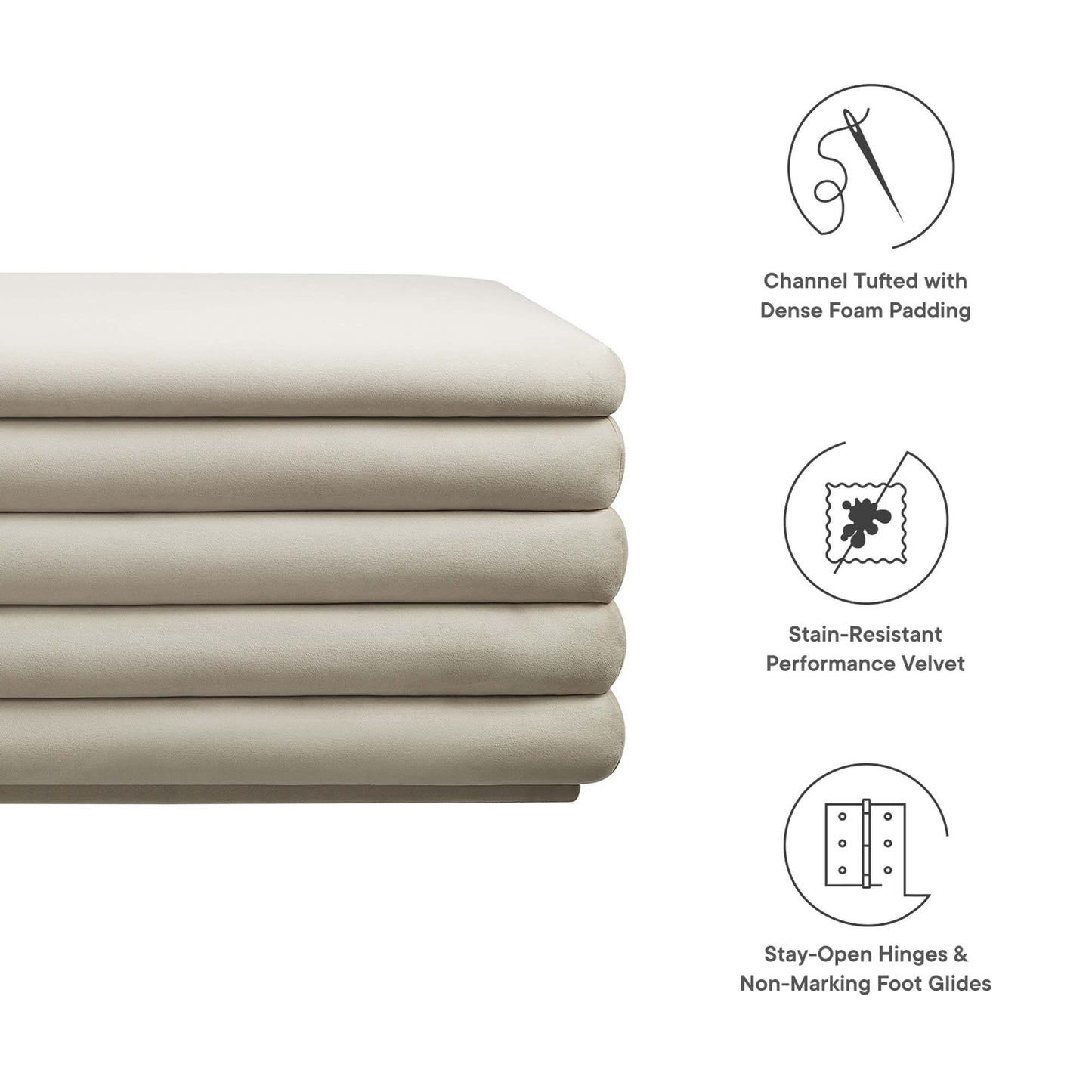 Modway - Mezzo Upholstered Performance Velvet Storage Bench by Modway  Living Room Benches and Stools Brown - EEI-6664-ALM