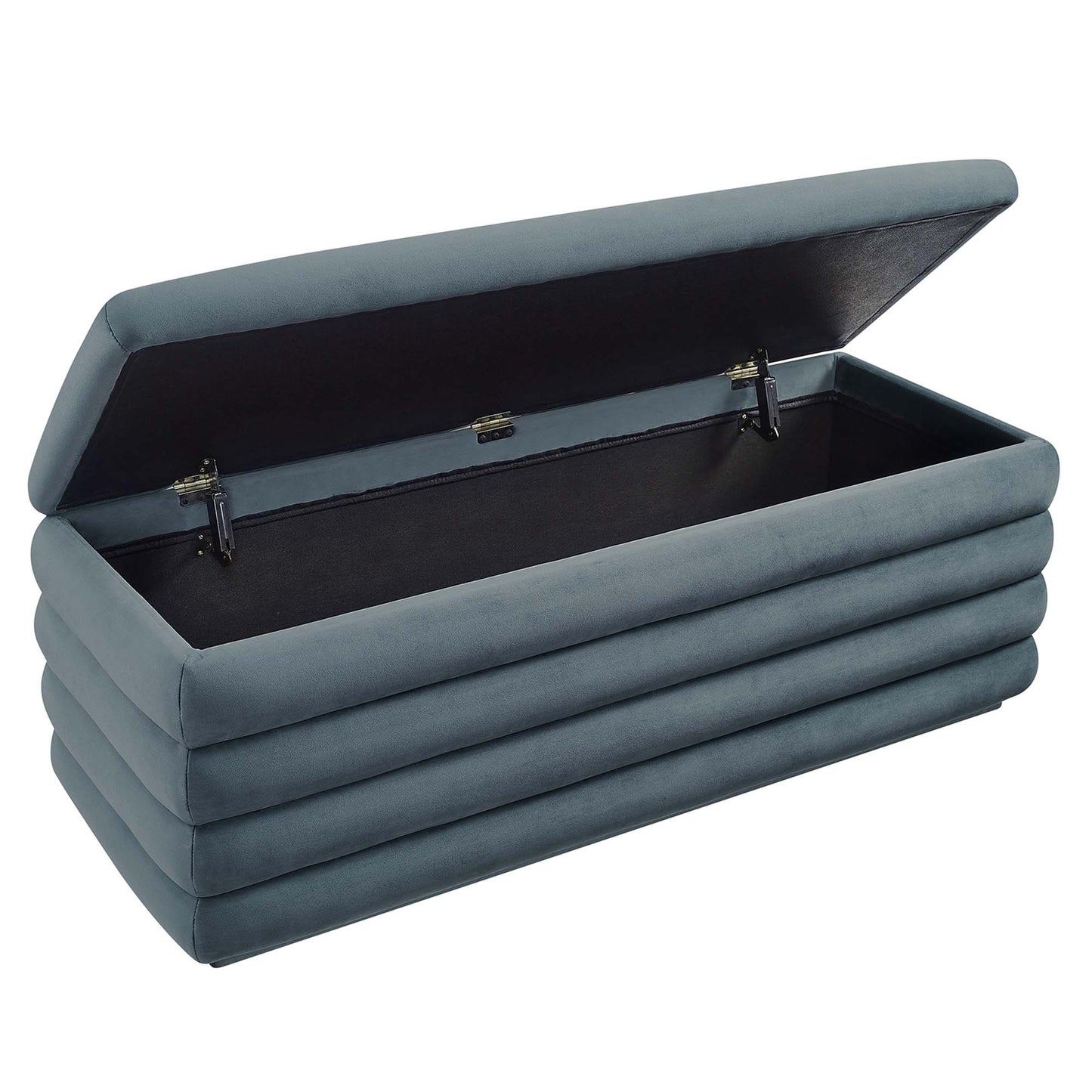 Modway - Mezzo Upholstered Performance Velvet Storage Bench by Modway  Living Room Benches and Stools Blue - EEI-6664-CAB