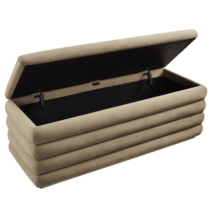 Modway - Mezzo Upholstered Performance Velvet Storage Bench by Modway  Living Room Benches and Stools Brown - EEI-6664-TAU